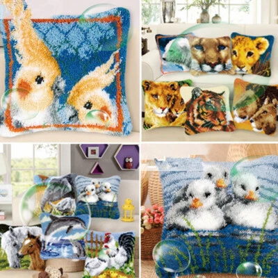 Animals Cushion Cover Making kits Latch Hook Rug For Adults Beginners Embroidery - image 1 of 4