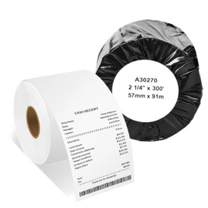 2Rolls Continuous Receipt Label 2-1/4" x 249' For DYMO 30270 LabelWriter 450 DUO - Picture 1 of 11