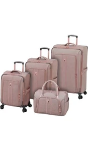 London Fog Newcastle Softside Expandable Spinner Luggage, Rose Charcoal 4PC - Picture 1 of 9
