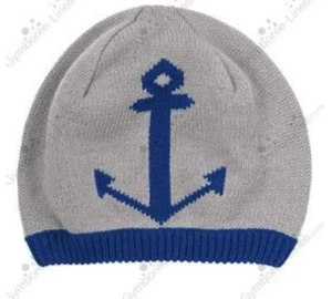 Gymboree Boys sz M Stripes and Anchor Gray Sweater Beanie Hat NWT - Picture 1 of 2