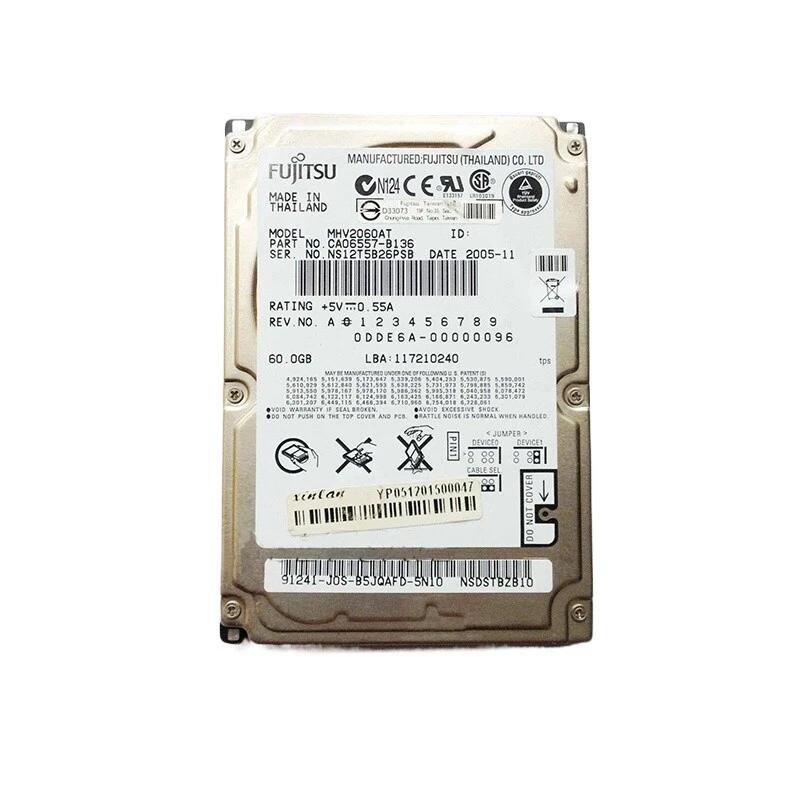 For Fujitsu Laptop Hard Drive 60GB IDE PATA 4200 RPM 2.5" MHV2060AT - Image 1 of 1