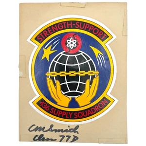 VTG Emblem Air Force 436 Supply Squadron Dover AFB STICKER Strength Support - Picture 1 of 2