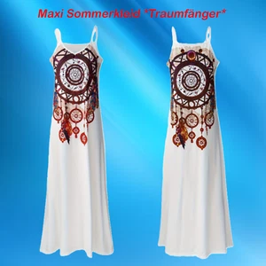 Damen Maxi Sommerkleid Traumfänger-Design Weiß Größe L 40/42 Neu - Bild 1 von 4