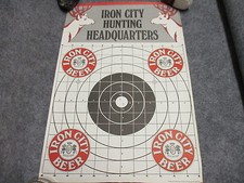 Iron City Beer Hunting Headquarters Paper Rifle Target Vintage Nos 18" X 12"