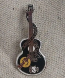 1998 TORONTO SKYDOME Hard Rock Cafe Elvis Presley Black Acoustic Guitar Pin - Picture 1 of 4
