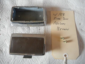 Mercedes Benz W108 Rear Ashtray Brown Leather ash tray parchment Aschenbecher b - Foto 1 di 9