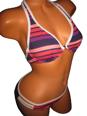 VENUS 条纹比基尼尺寸 4 底部,B CUPUNDER 线,上衣领带和背面 — 第 1/4 张图片