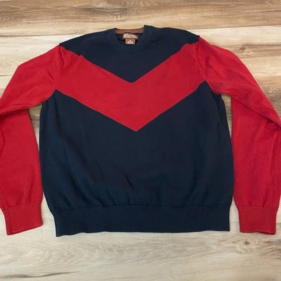 Suéter Michael Kors Para Hombre M Rojo Negro Manga Larga Algodón Tejido Top Foto 1 de 4