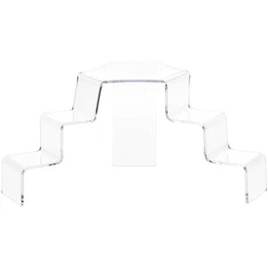 Plymor Clear Acrylic 3-Step, 2-Sided Stair Riser, 5.25" H x 11.5" W x 6.5" D - Picture 1 of 1