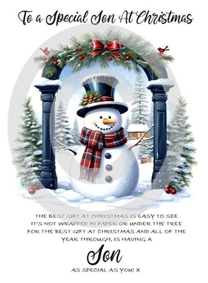 To A Special Son With Love At Christmas A5 Size Christmas Card and Red Envelope - Image 1 of 4