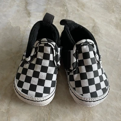 Vans Slip On V Cuna Negro Verdadero Blanco Cuadros Infantil Zapatos Infantiles Talla 1 Foto 1 de 4