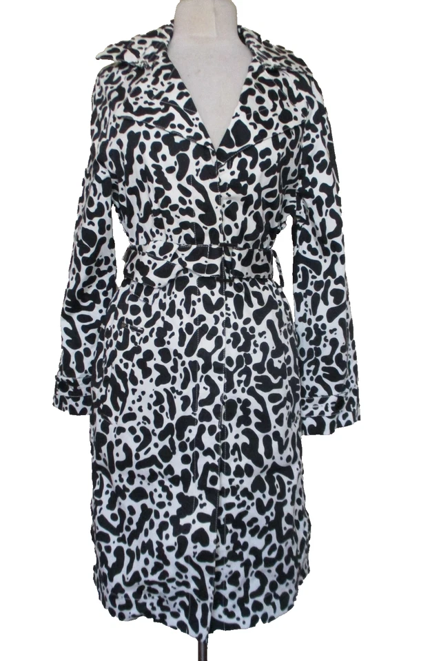 Gabardina LITA By Ciara Amour King Estampado Guepardo S Mujer Blanco Negro Cinturón Foto 1 de 4