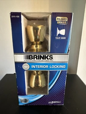 Внутренняя дверная ручка Brinks с замком в стиле колокола из полированной латуни инструкции по оборудованию - Изображение 1 из 4