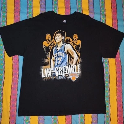 RARA Camisa Jeremy Lin New York Knicks Lin-Credible Talla XXL Negra NBA Linsanity Foto 1 de 4
