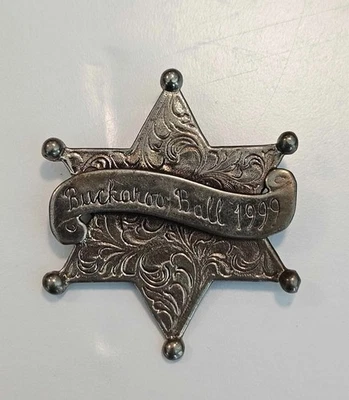 Eldorado Hotel Santa Fe NM Buckaroo Ball Sterling Silver Badge - Image 1 of 4