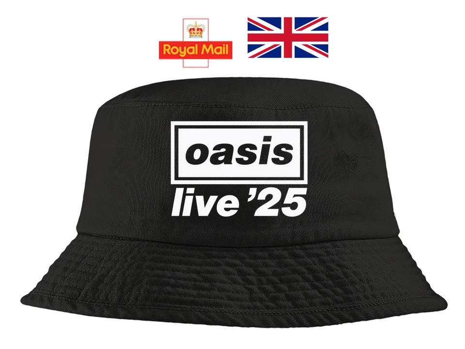 Unisex Oasis Band Bucket Hat – Concert Essential Birthday Gift New UK Seller