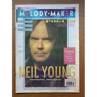 NEIL YOUNG MELODY MAKER MAGAZINE NOV 30 1991 NEIL YOUNG COLOUR COVER + INTERVIEW - Image 1 of 2