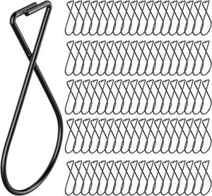90 Pack Ceiling Hook Clips, Drop Hooks, Grid Hanging Black  - Picture 1 of 9