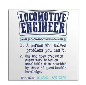 Locomotive Engineer Real Definition Quote Funny Devise Retro Fridge Magnet - Picture 1 of 7