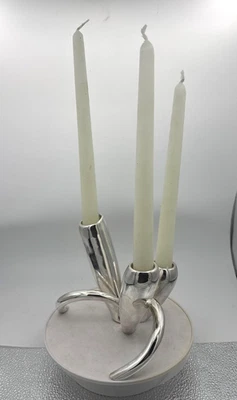 PLS VER VIDEO Candelabro Modernista Antonio PINEDA .930 Plata RARO 3 Luces 1965 Foto 1 de 4
