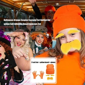 Comfortable Polyester Beard Costume Set With Matching Hat Gloves For Themed - Picture 1 of 8