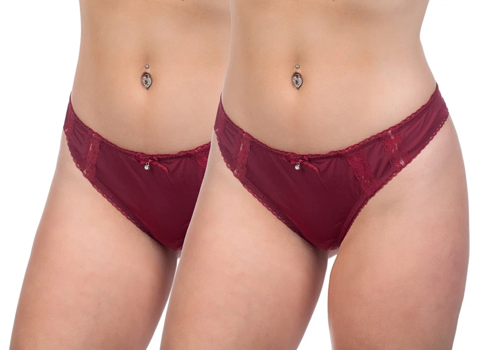 Lencería Alegro Antigua Rosa Borgoña Panty Tanga Ropa Interior 9007B Foto 1 de 1