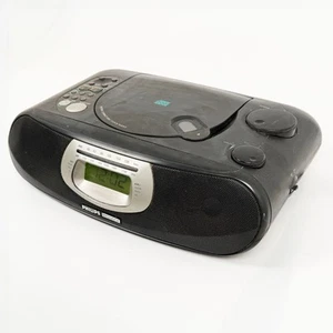 Philips Magnavox AJ 3925/17 Clock Radio CD Player Alarm Black - Picture 1 of 8