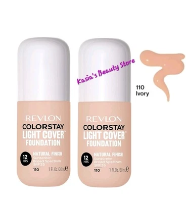 X2 Revlon Colorstay 12Hrs 110 IVORY Liquid Foundation 30ml Natural Finish New - Image 1 of 4