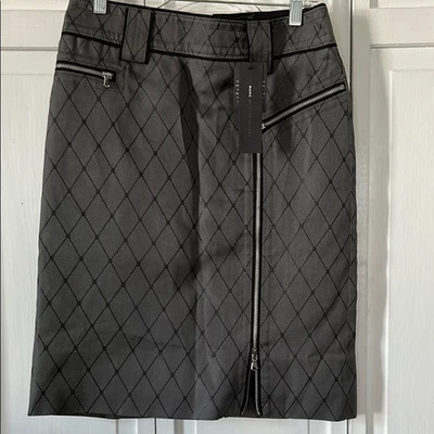 NUEVO CON ETIQUETAS Marc By Marc Jacobs Gris Falda Lápiz Seda Hasta la Rodilla Trabajo Fiesta Talla 4 Foto 1 de 4
