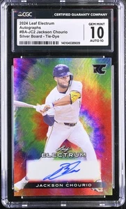 2024 Electrum Jackson Chourio #BA-JC2 Silver Board - Tie-Dye 29/49 CGC 10 - Picture 1 of 2