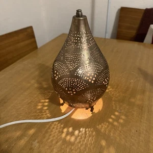 Marokkanische Lampen, Marokkanische Handarbeit Kupfer Tisch Akzent Lampe mit Schalter - Bild 1 von 7