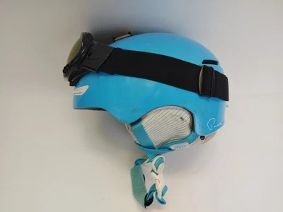 Casco de esquí snowboard rojo puro para mujer talla M 57-59 cm azul con gafas Foto 1 de 4