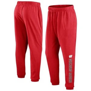 Men's Fanatics Red Wisconsin Badgers Chop Block Fleece Sweatpants - Picture 1 of 3