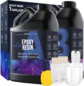 Epoxy Resin 1Gallon  Crystal Clear Kit  No 1 Gallon clear - Picture 1 of 6
