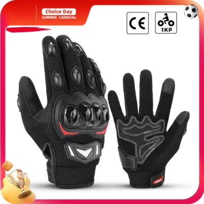 Motorcycle Gloves Summer Riding Gloves Hard Knuckle Touchscreen Motorbike Gloves - image 1 of 4
