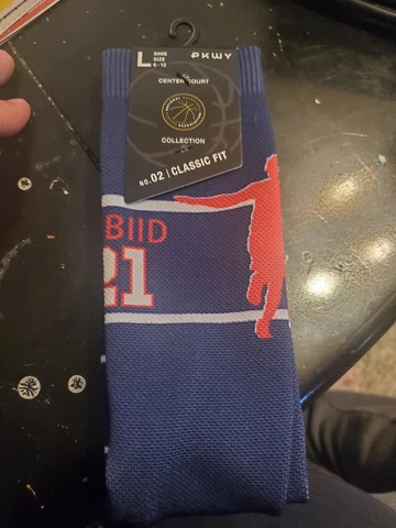 Philadelphia 76ers/Joel Embiid 21 - Parkway Men's Large Crew Socks Size 6-12 NWT Cover
