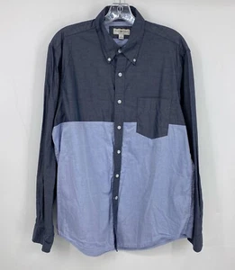 Club Room Shirt Men’s Size Large Slim Fit Blue Colorblock Button Up Shirt - Picture 1 of 3