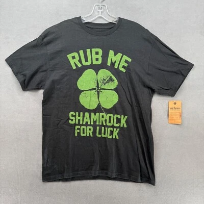 Camiseta Urban Pipeline Para Hombre Grande Negra Rub Me Trébol Para Suerte Foto 1 de 4