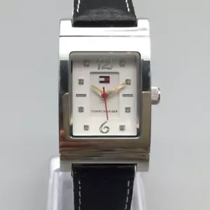 Tommy Hilfiger Tank Watch Women 22mm Silver Tone Reversible Band New Battery - Picture 1 of 17