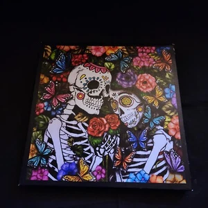 Letrero de pareja Ashland Día de los Muertos decoración de pared día de muertos 12 x 12 pulgadas - Imagen 1 de 12