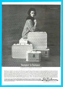 1963 Lady Baltimore luggage vintage PRINT AD mink coat fashion - Picture 1 of 3