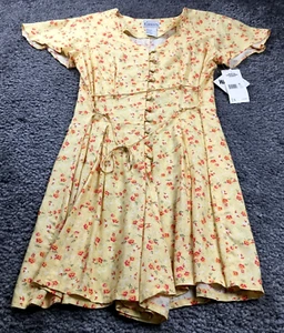Basic Editions Womens Dress Size S Floral Button-Up V-Neck Short Sleeve NWT - Picture 1 of 14