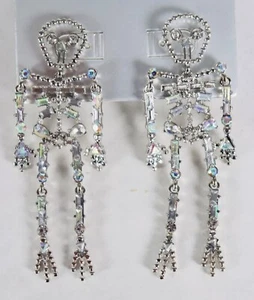 Sugarfix by Baublebar Silver Tone Crystal Bad To the Bone Skeleton Earrings - Picture 1 of 3