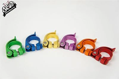 Package Colorful MIT 29.8mm Bicycle Seatpost Clamps Quick Release Cycling - Image 1 of 4