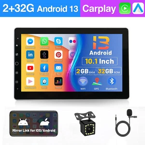 10.1'' Android 10 Car Stereo Radio GPS Wifi &Camera 2DIN Rotatable Touch Screen - Picture 1 of 15
