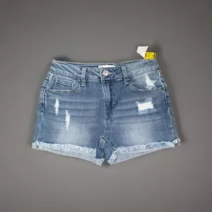 Tilly’s Mid Rise Cuff RSQ Girls Size 10 NEW Distressed Jean Shorts - Picture 1 of 2