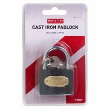 40mm Heavy Duty Cast Iron Padlock Outdoor Safety Security Shackle With 2 Keys DW