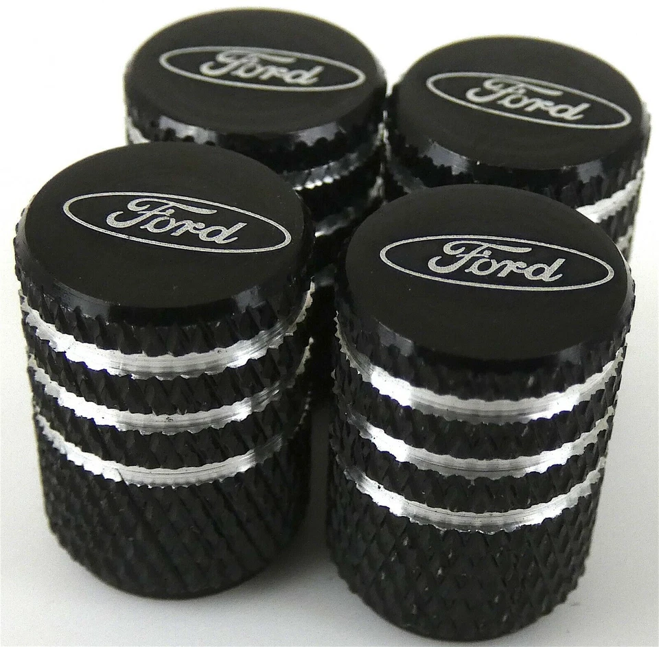 4x Ford Tire Valve Stem Caps For Car Truck Universal Fitting Black Free Shipping - Image 1 of 4