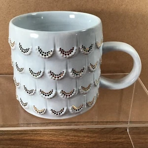 Taza Starbucks Sirena Pez Escamas Elevadas Oro Brillo Borde Gris 10 OZ 3.5" Taza H - Imagen 1 de 10