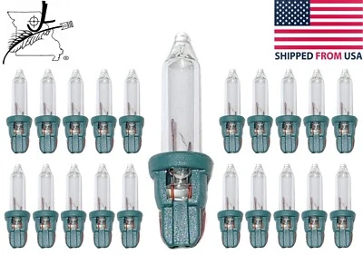 JL MISSOURI 20x 2.5v 0.25w Energy Saving Clear D GB Mini Christmas Tree Light Bulbs Green Ba
